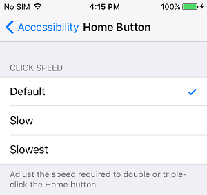 Cómo cambiar el botón de inicio del iPhone 7 Haga clic en la intensidad y la velocidad