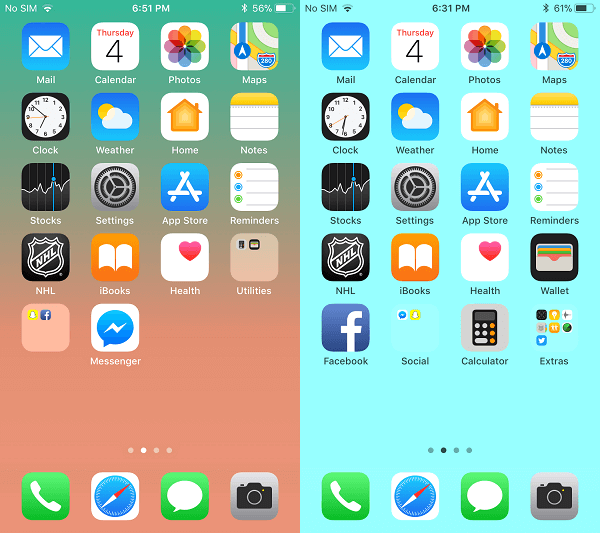 Cómo hacer que la base Dock para iPhone sea transparente en iOS 11