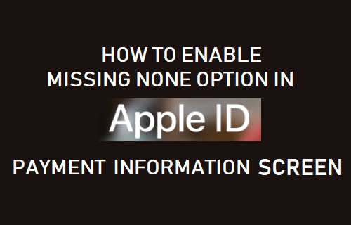 Cómo habilitar la opción "No falta ninguno" en la pantalla de información de pago de ID de Apple