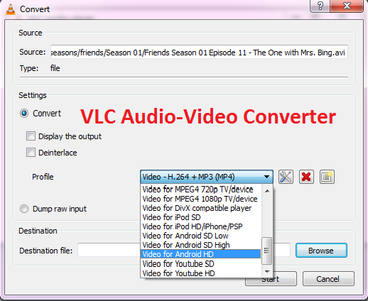 convertidor de audio y video vlc
