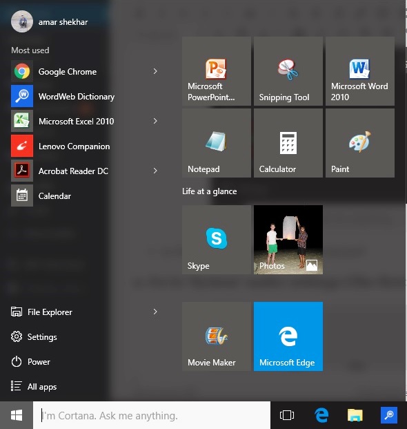 Haga clic en el botón de inicio de Windows 10