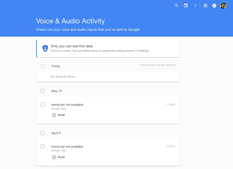 Historial de búsqueda por voz de Google 1Historial de búsqueda por voz de Google 1